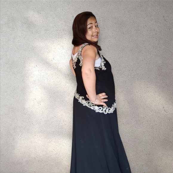 J KARA NEW YORK Black Dress with Gold Accents Women's Size 14 With Jacket NWOT - Picture 14 of 16